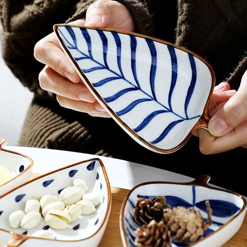 Creative leaf saucer cold dish restaurant household ceramic plate for restaurant banquet