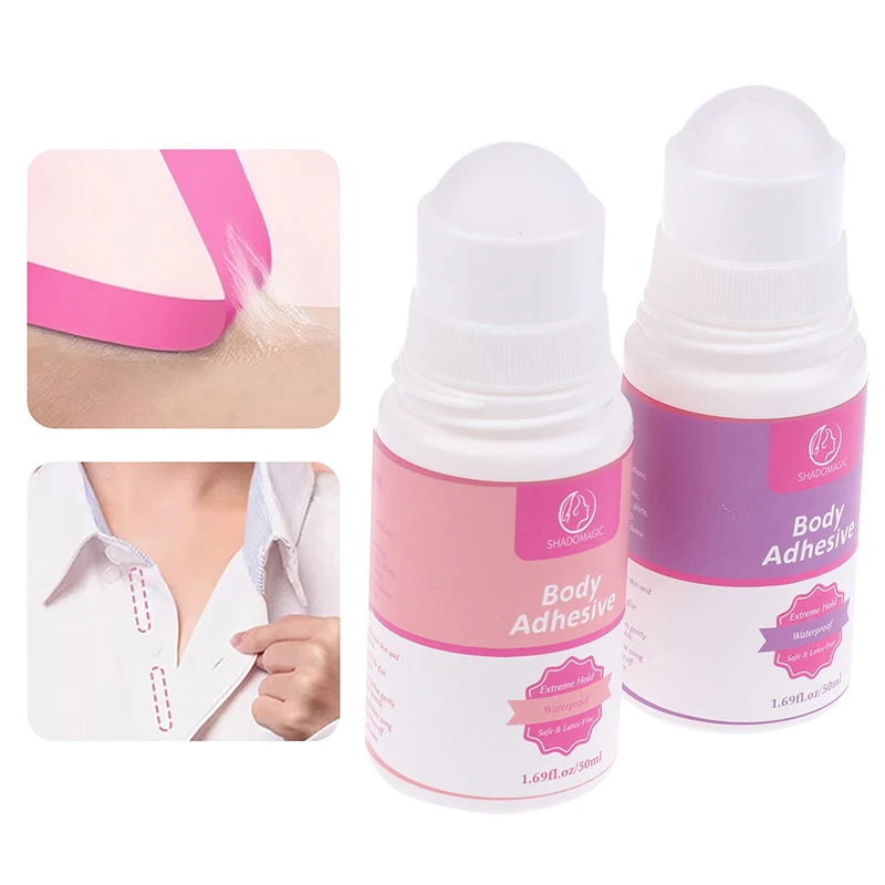【Y】50ml Anti-Slip Glue Roll On Skin Adhesive For Clothing Dress Body Skin Anti-exposure Bra Non-slip Fixed