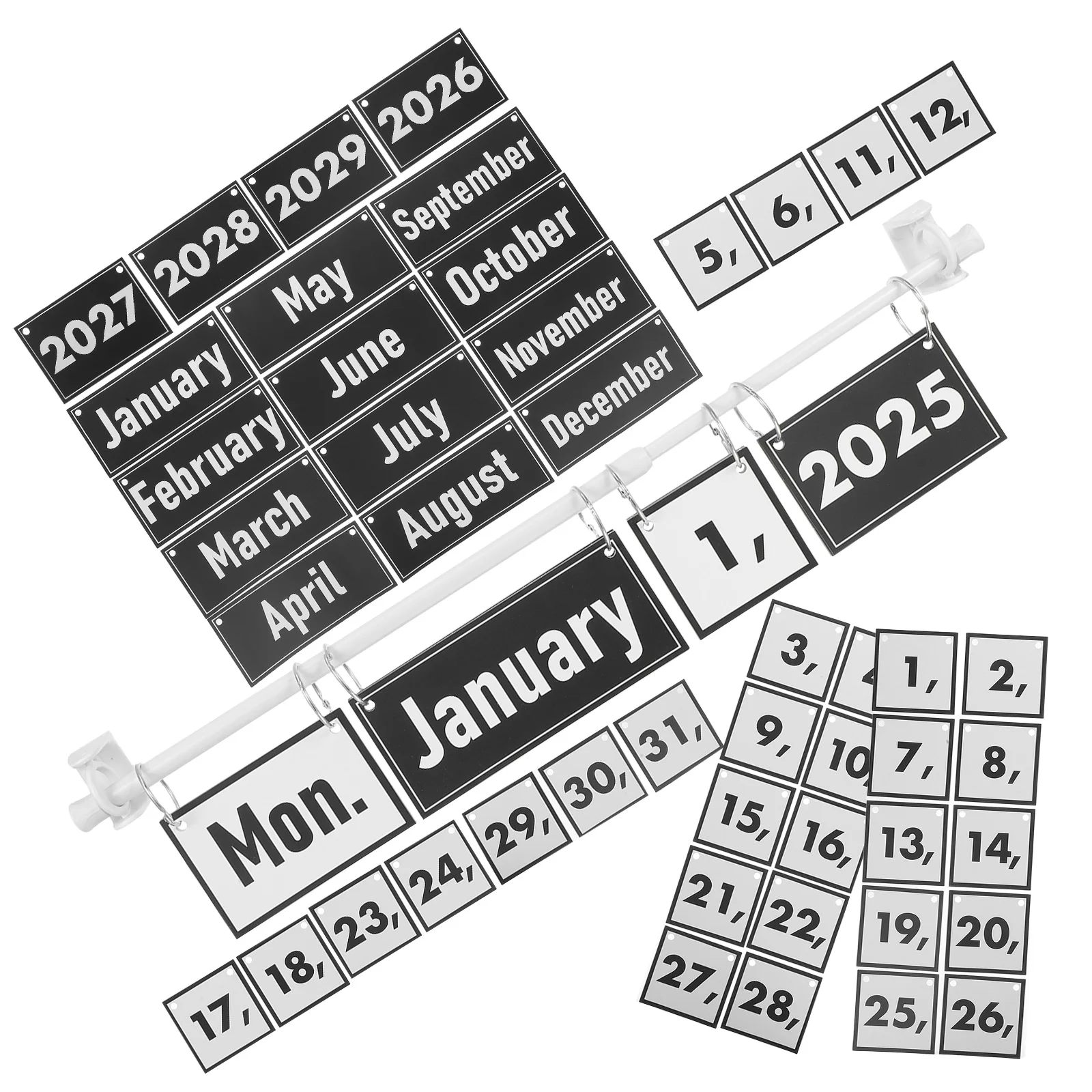 

1 set 1 Set Flip Calendar Bulletin Board 2025-2029 Boho Classroom Decoration Sturdy Design Easy Installation Multiyear Usage