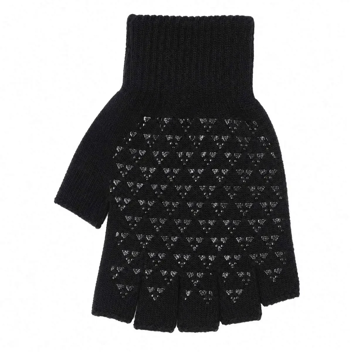Unisex Fingerless Knit Touchscreen Gloves Warm Fleece Lining Wind Resistant Winter open fingertip hand warmers typing computer