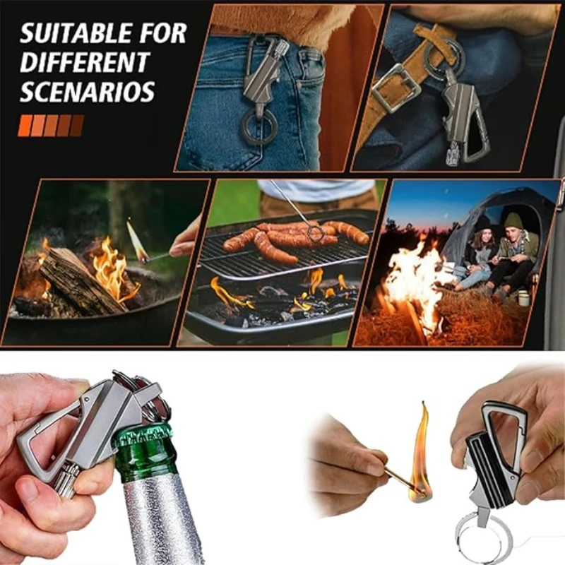 

Металлическая портативная уличная зажигалка - бессмертный пожарный стартер, водонепроницаемый, практичный инструмент для выживания в кемпинге и на открытом воздухе