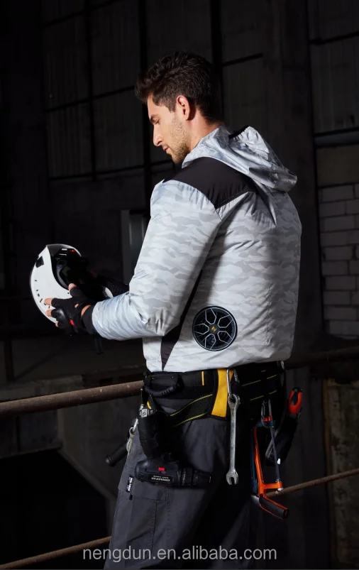 Одежда для кондиционера, термостойкий носимый охлаждающий жилет с вентилятором, дышащий жилет с длинными рукавами и вентилятором для льда для кемпинга, рыбалки