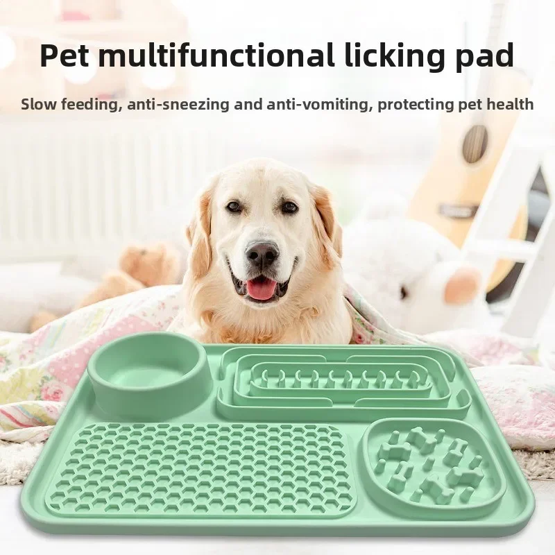 New Pet Plate Slow Food Mat Platter Enlarged and Thickened Bite-Resistant and Wear-Resistant Cat Pet Tableware
