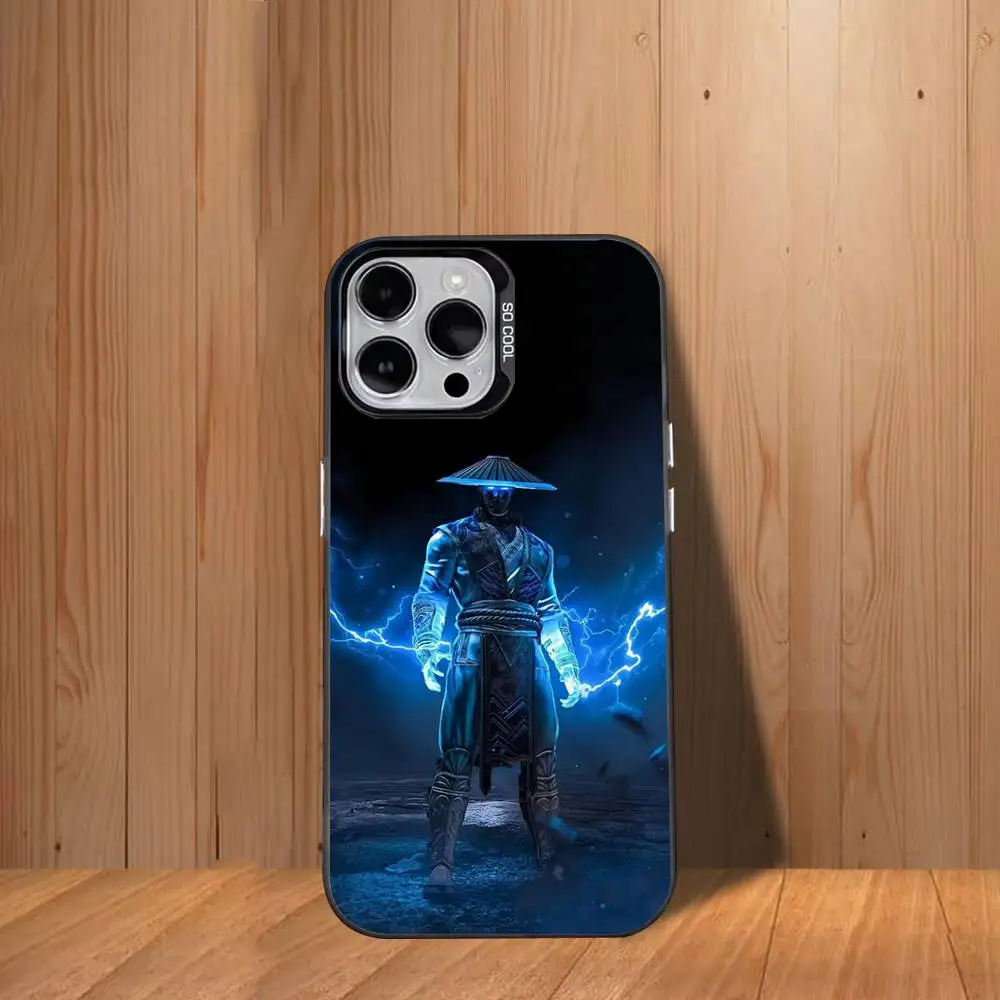حافظة هاتف Mortal K-Kombat لهاتف iPhone 17,16,15,14,13,12,11,Mini,Pro,SE,MAX غطاء أبيض غير لامع مقاوم للصدمات