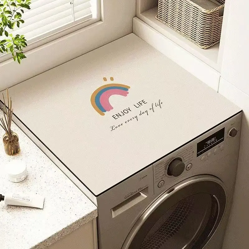 Diatom mud drum washing machine cover pad, water absorption, sun protection and dust cover