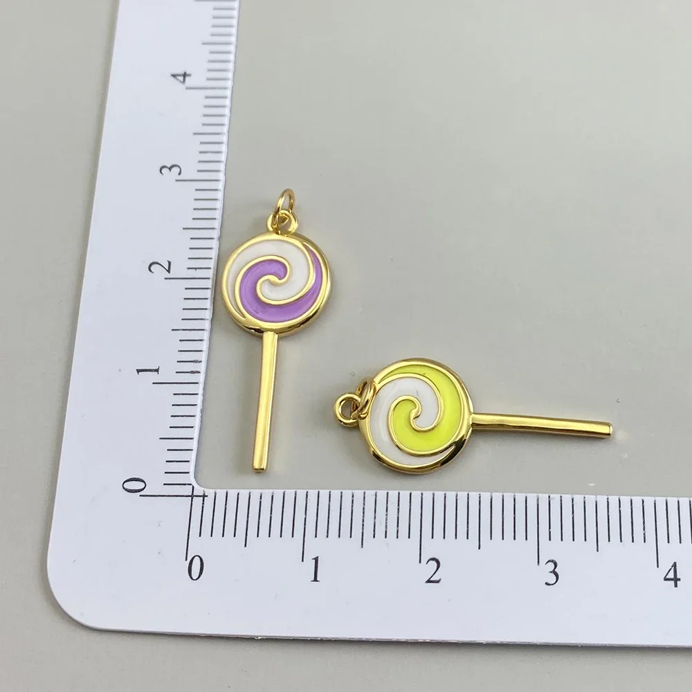 Cute candy lollipop charms for jewelry making Bohemian Diy earrings, bracelets, keychains and high-quality tea resin accessories