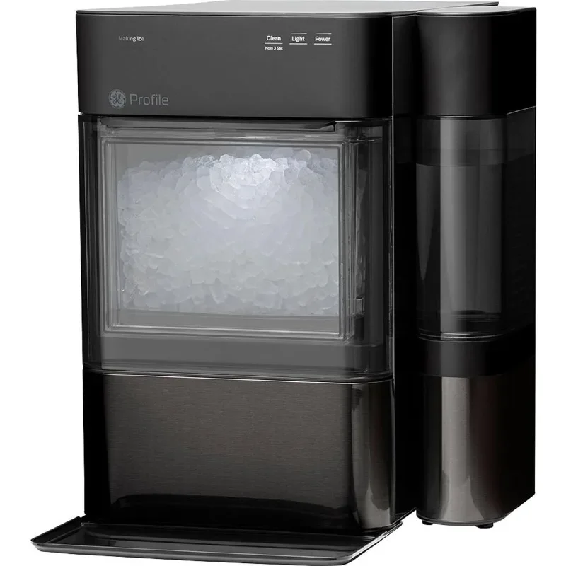 

Countertop Nugget Ice Maker with Side Tank Ice Machine with WiFi Connectivity Smart Home Kitchen Essentials Black Stainless