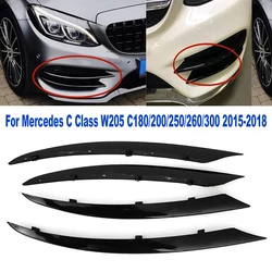 4PCS Front Fog Lamp Grill Grille Covers Stickers For Mercedes Benz C Class W205 C180/200/250/260/300 2015-2018 Cars Accessories