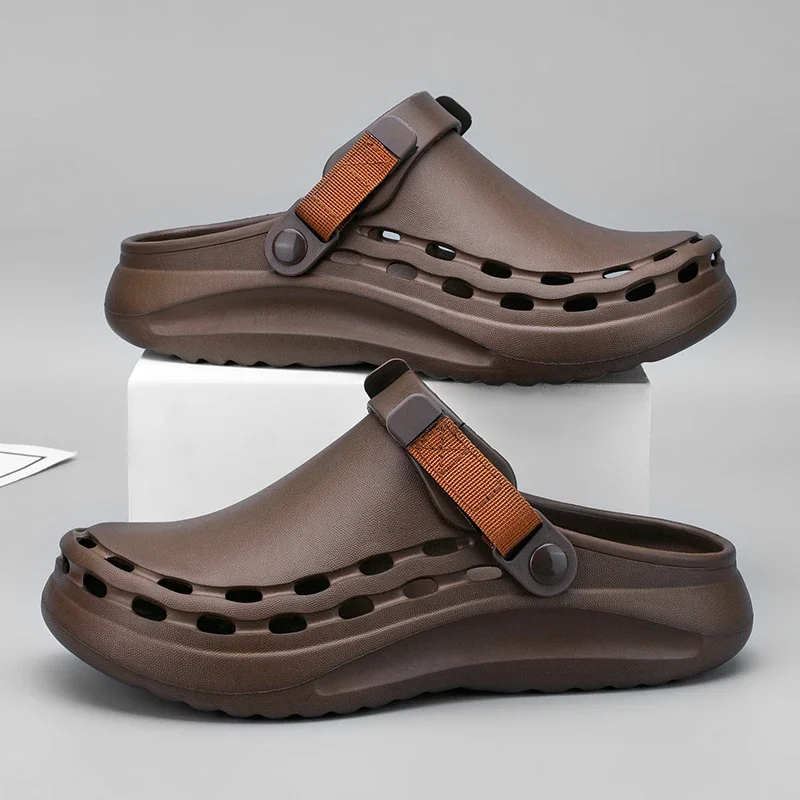 صنادل رجالي سريعة الجفاف من مادة إي في إيه بلون سادة، عصرية وخفيفة الوزن، أساسيات السفر في الهواء الطلق، أحذية الشاطئ، شباشب رجالية غير رسمية #2