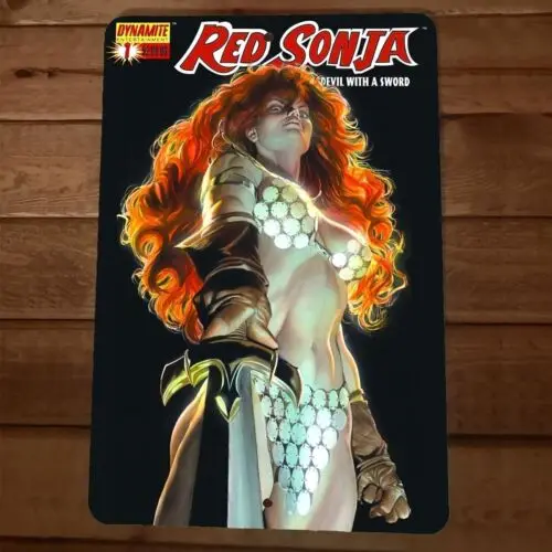 Red Sonja Devil With a Sword 8x12 Metal Wall Sign Poster Comic Cover #1