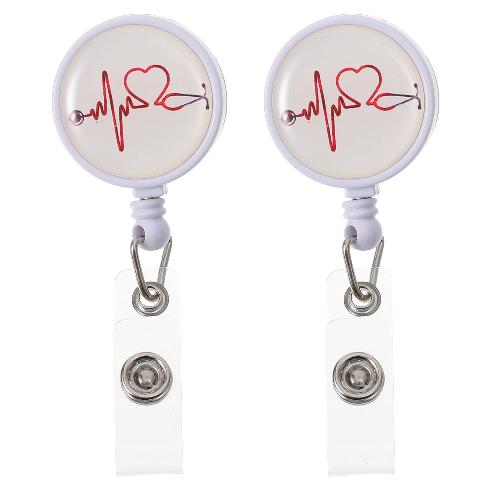 

2Pcs Nurse Badge Holder Functional Id Cards Clip with Retractable Belt for Management Employees Badges Name Tags Convenient