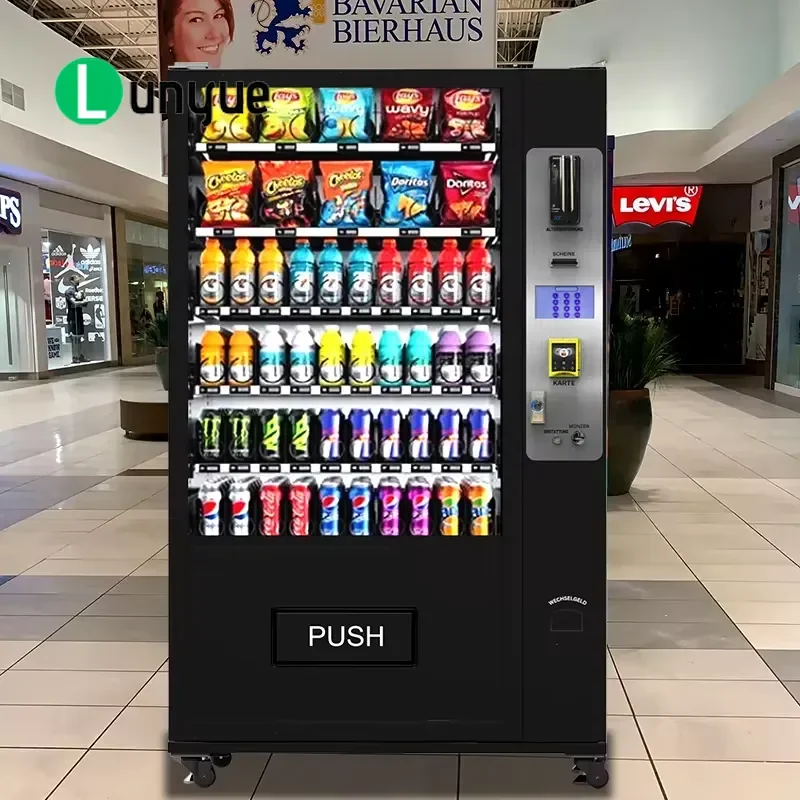 Custom Snack and Drink Vending Machine with Age Verification for Food and Beverage Dispensing in Commercial Settings