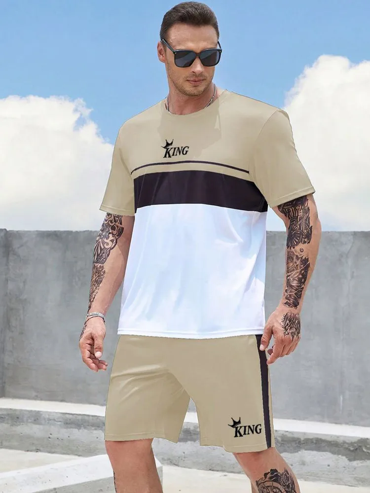 Street City Mode T-Shirt täglich Outdoor Casual Shorts Herren Kurzarm T-Shirt und Shorts Set Sommer Herren Set 3D gedruckt