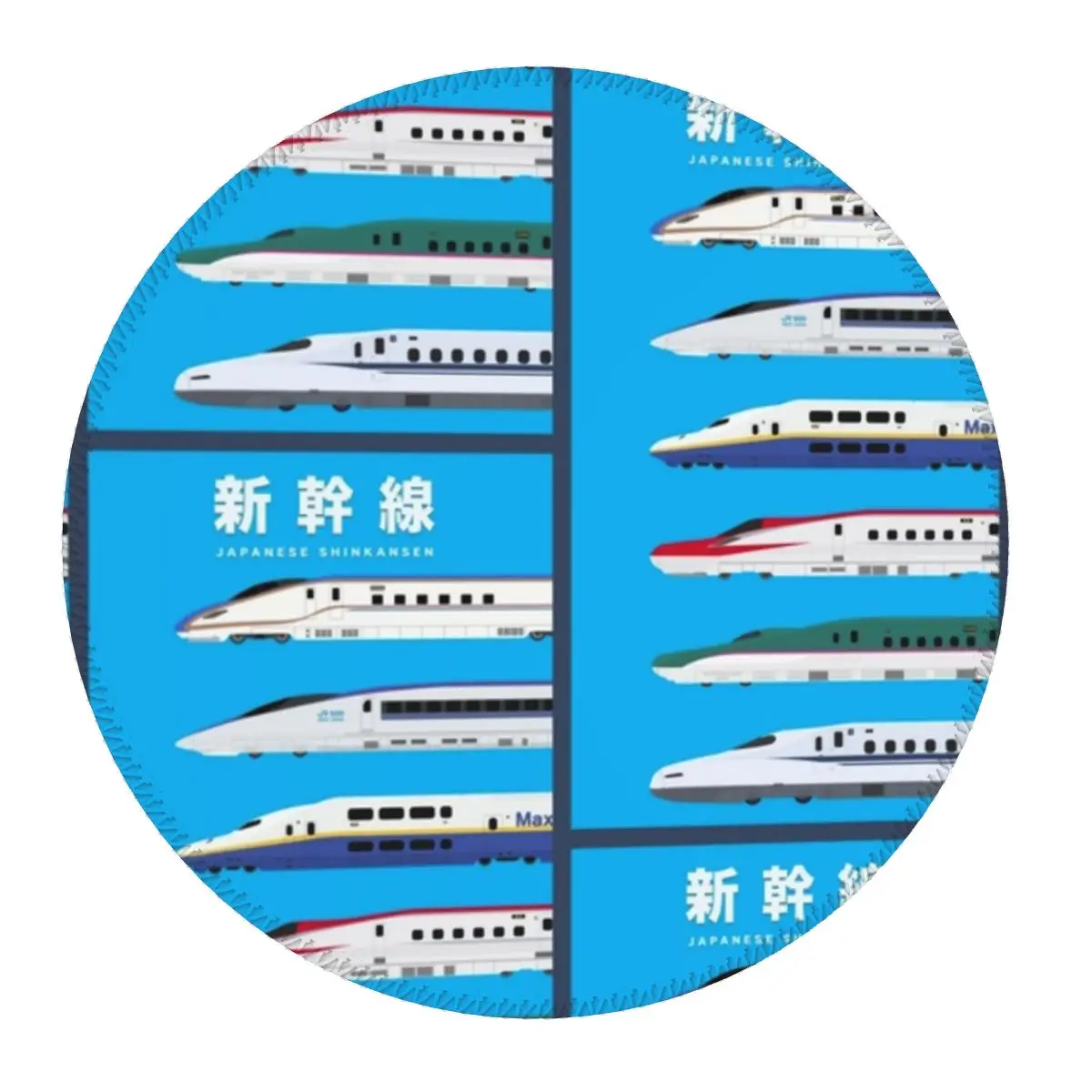 

Japanese Shinkansen Bullet Trains - Side View Round Mouse Pad Computer Keyboard Mouse Mat Gaming PC Desk Mat Office Table Mats