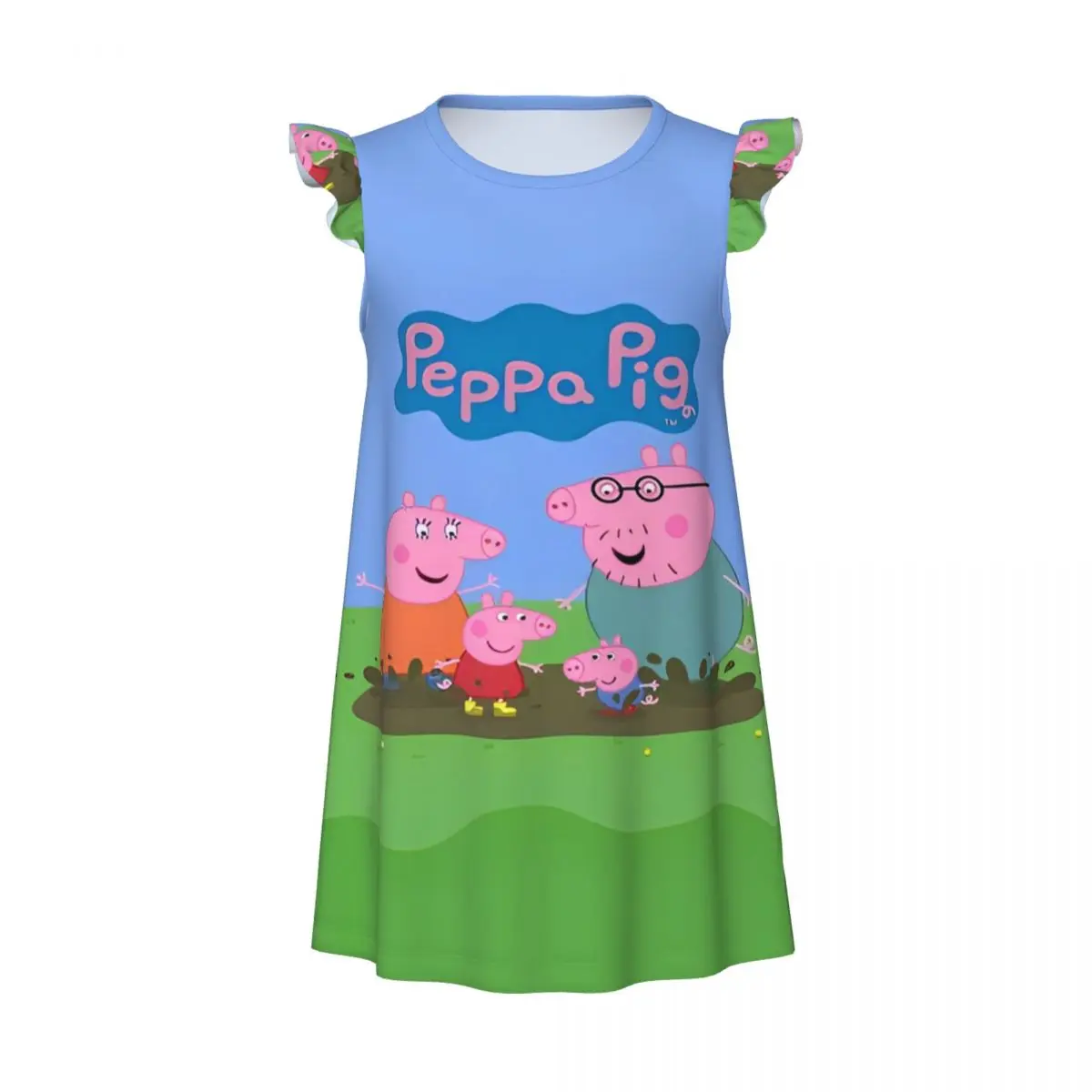 Girl's Peppa Pig Family Nightgowns Cute Night Dress Sleepwear Pajamas Nightie for Little Girls