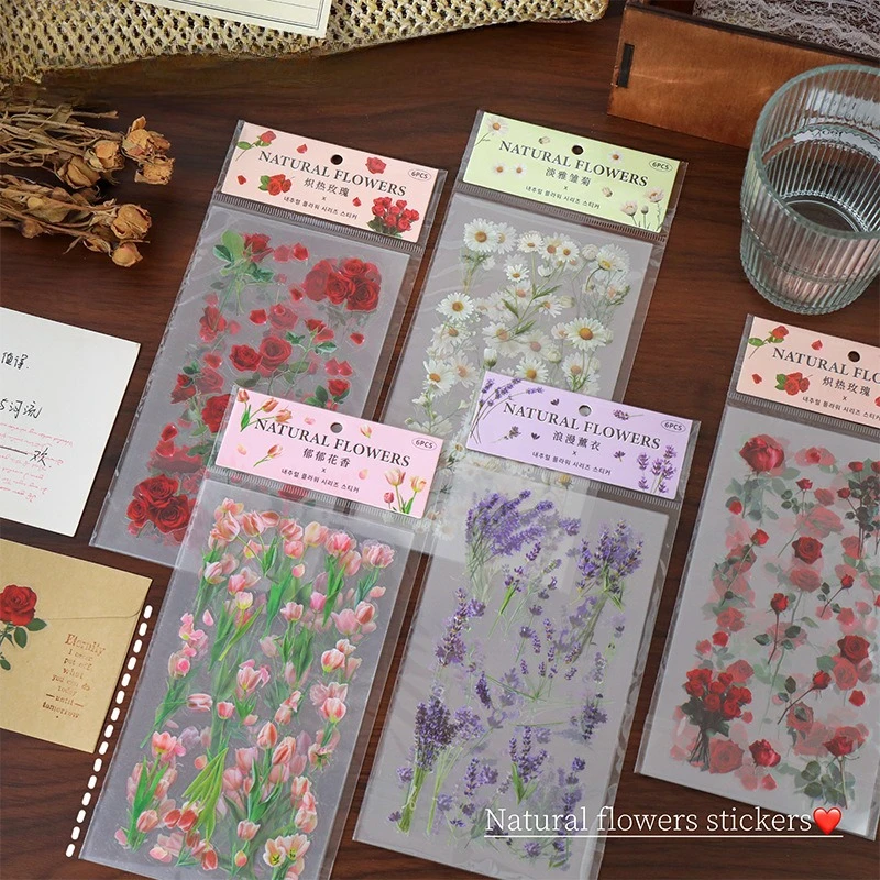 

Наклейки с цветком тюльпана для журнала, скрапбукинга, планировщика - винтажные ботанические прозрачные наклейки для домашних животных, декоративный фон