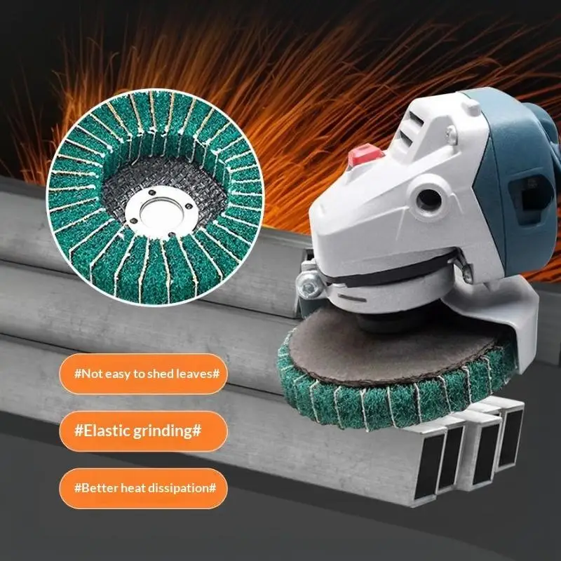 1PCS  Non-Woven Flap Polishing Wheel Disc For Angle Grinder Metal Wood Rotating Grinding Wheel Home DIY Polishing Tool