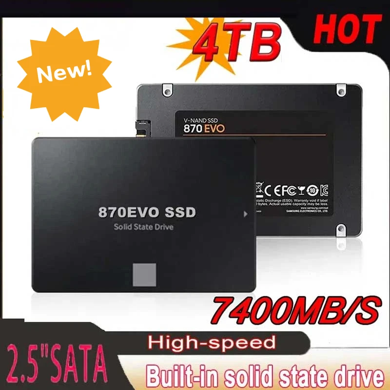 Disco de estado sólido SSD 870 EVO de 4TB, 1TB, 2TB, disco duro interno Sata3 de 2,5 pulgadas para ordenador portátil, microordenador de escritorio