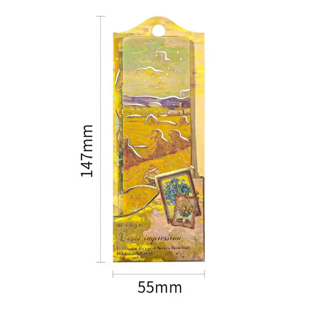 5Pcs/set New Hot Stamping Bookmark Oil Paintings Gift Reading Mark PVC Book Card