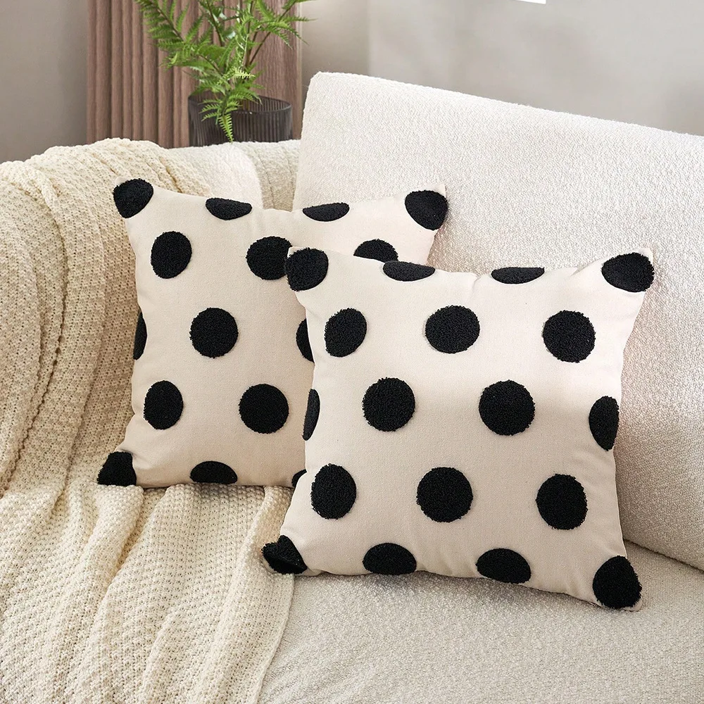 

Internet celebrities ins wind tufted cute sofa throw pillow love modern simple polka dot pillowcase sofa pillow wholesale