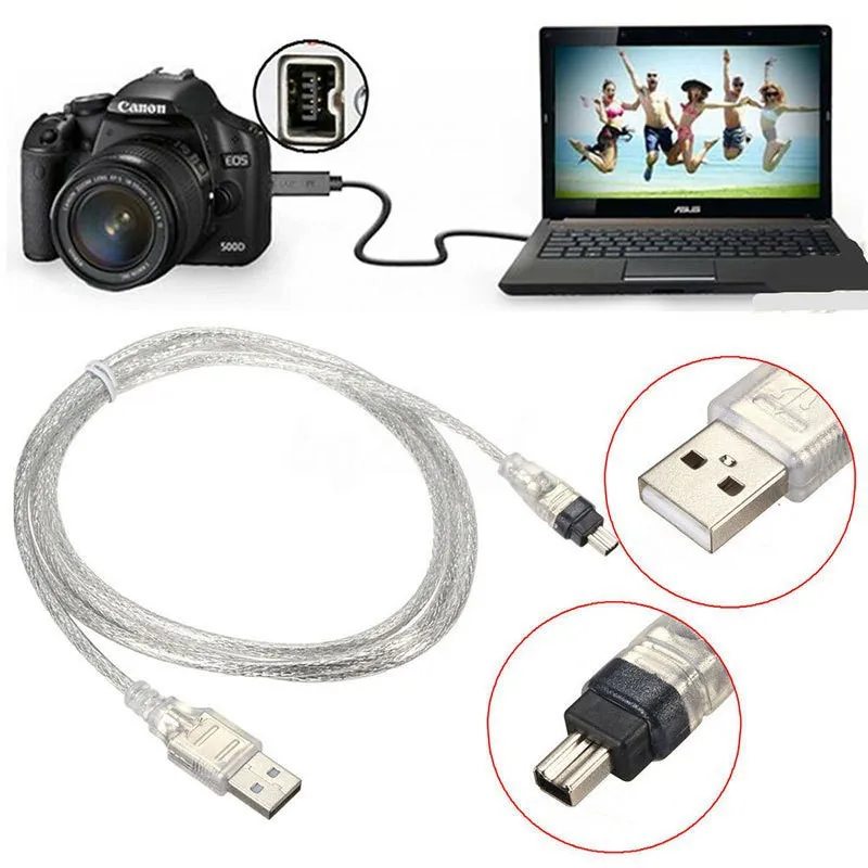1394 Firewire USB 4P 6P to 4Pin IEEE 1394 Connection Wire For Camcorder MINI DV HDV 1394 Camera Video Capture Data Cable
