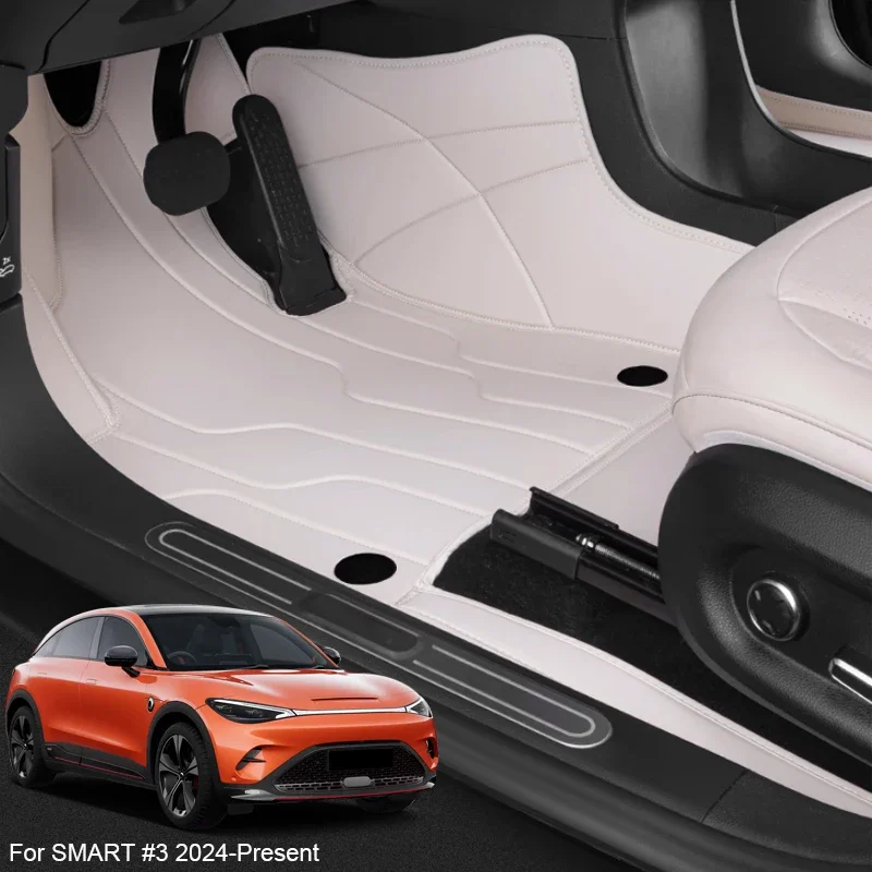 Custom Nappa Leather Anti-Slip For SMART #3 2024-Present Car Foot Protect Mat Auto Luxury Waterproof Floor Pad Accessory