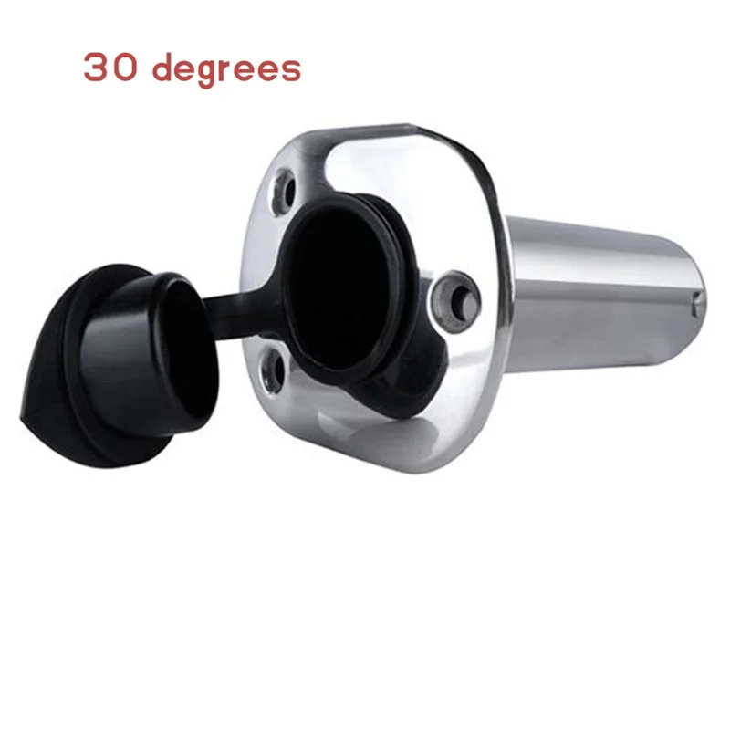 30 Degree Fishing Pole Stand Stainless Steel Embedded Mount Fishing Rod Holder for Boat Accessories Marine