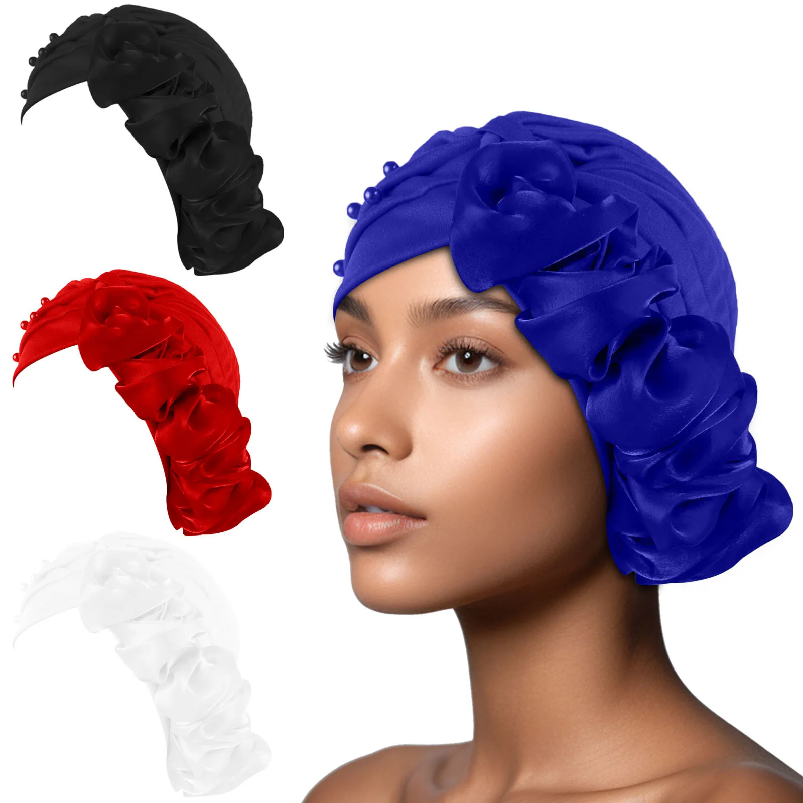 

Новая мода цветок тюрбан индийская шляпа женские бусины платок мусульманский хиджаб рак химиотерапия шапка ислам повязка на голову тюрбан от выпадения волос шляпа