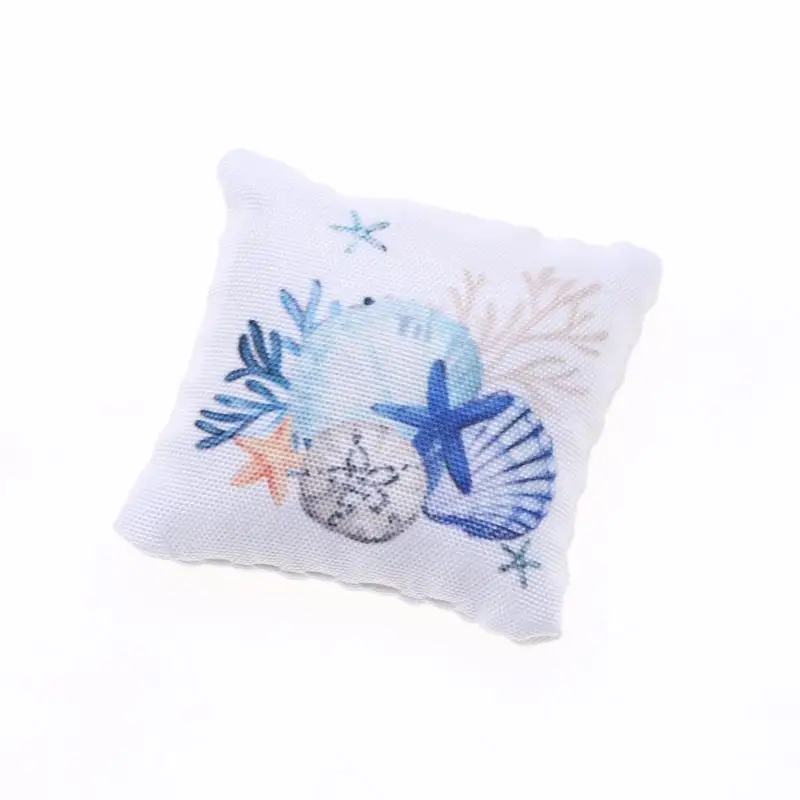 3Pcs Dollhouse Mini Summer Ocean Beach Pillow Model Toys Miniature Home Scene Sofa Ornament Doll House Accessories Decoration