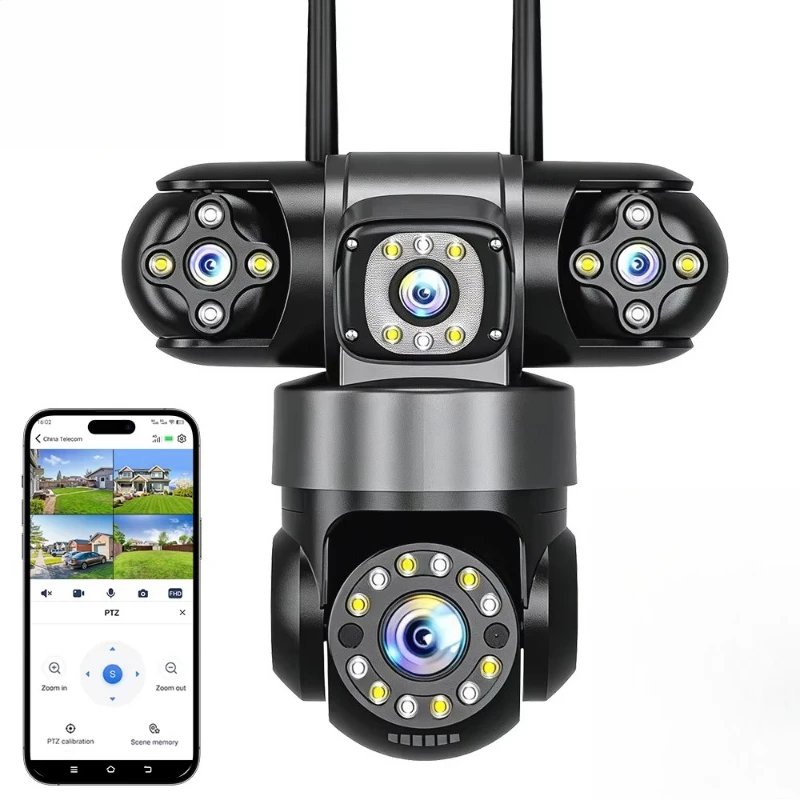 Panoramic color night vision mobile detection outdoor wired plug-in camera