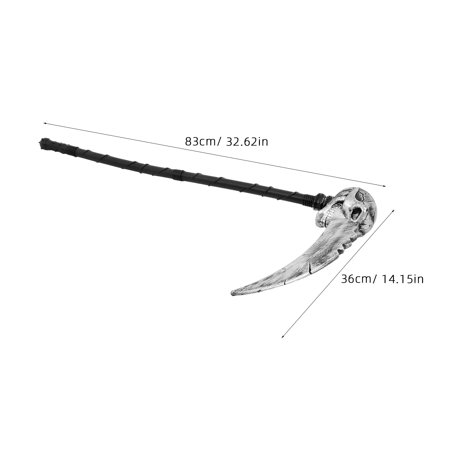 Adereço de foice realista para fantasia de halloween, cosplay, festa, performance de palco, decoração, simulação de plástico, acessórios de halloween