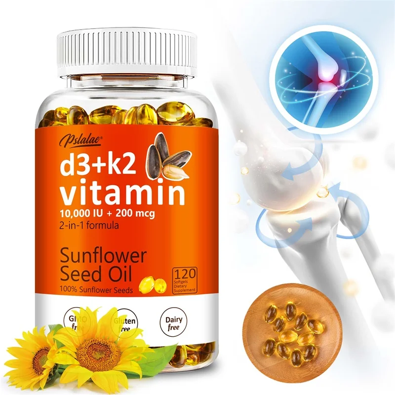 

Vitamin D3+K2 Capsules - Boosts Bone Strength and Supports Heart and Cardiovascular Health