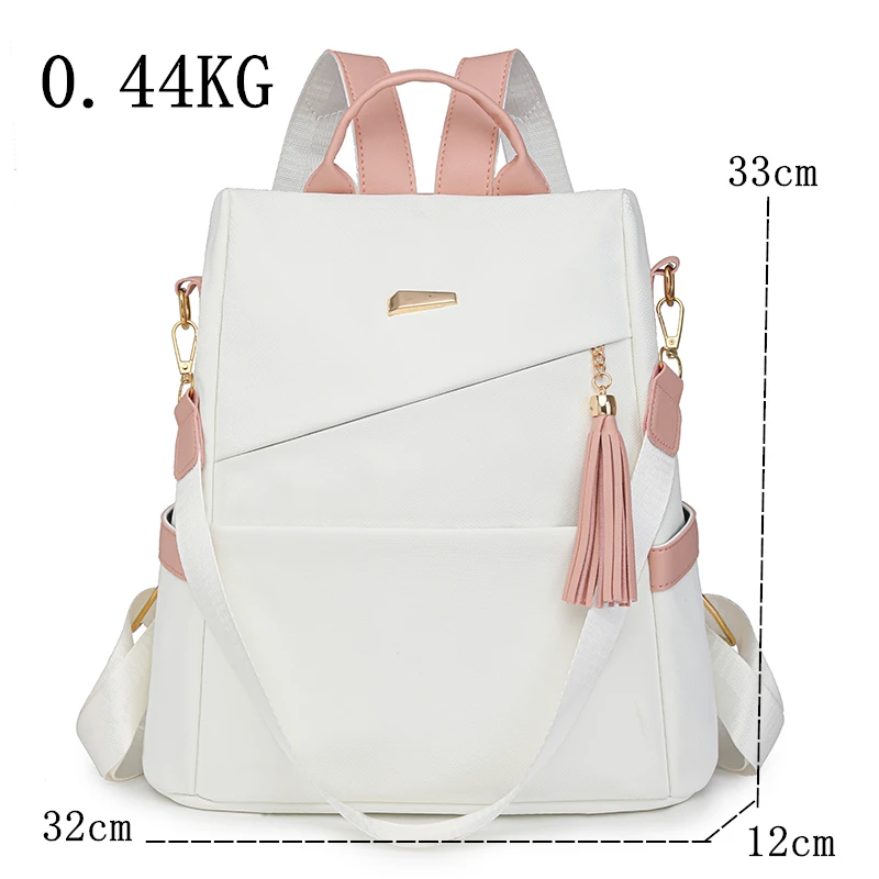 Women Backpack Fashion Girls School Bag Colorblock Design HighQuality Waterproof Soft Leather Casual Simple Female Travel Bag