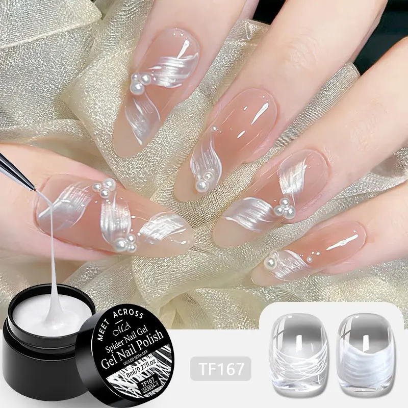 8ml Creative Spider Drawing Gel Nail Polish For Manicure Pearl Ballet Wire Painting UV Gel Nail Supplies Vernis Nail Art Varnish