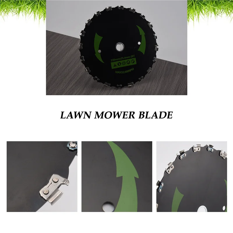 

J1UL1N 9Inch Chain Saw Tooth Mower Blade Teeth Chainsaw Brush Cutter Grass Heavy Duty For Gas Electric Trimmer Garden