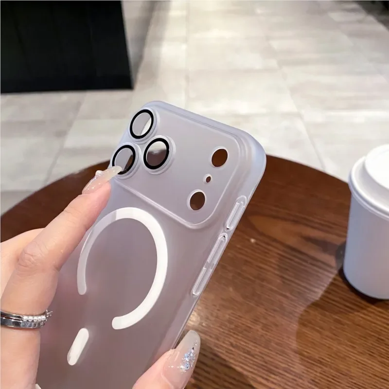 Luxury Ultra Thin Matte Clear For Magsafe Case for iPhone 17 Air 16 15 14 Plus 13 12 11 Pro Max Magn