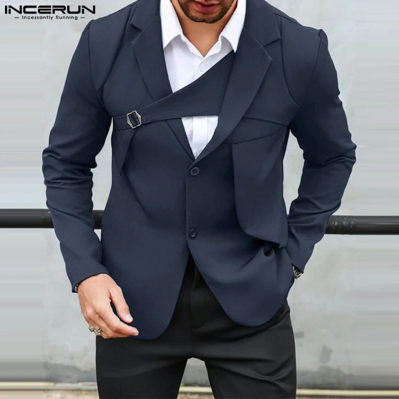 Handsome Well Fitting Tops INCERUN Men's Fashion Deconstruction Design Suit Coats Streetwear Male Long Sleeved Blazer S-5XL 2024