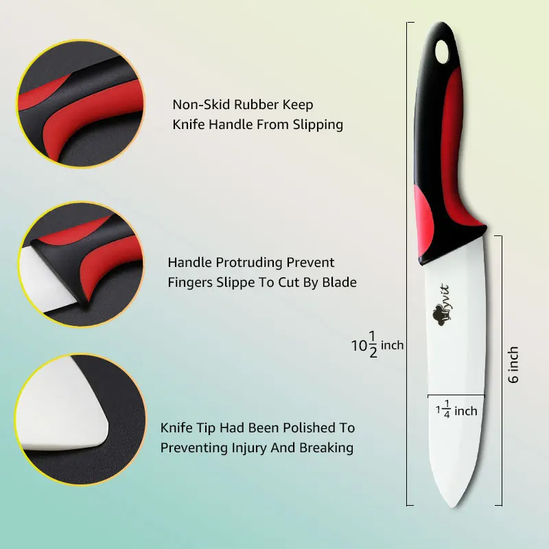 MYVIT Ceramic Knives Set Kitchen Chef Knife Paring Utility Slicing Knives Fruit Vegetable Cutter 6inch Fish Filleting Knives