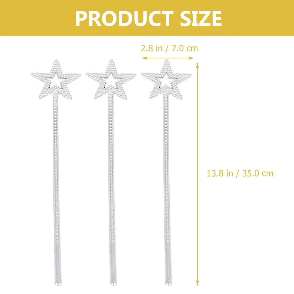 3 szt. różdżek wróżek z motywem gwiazd, wytrzymałe rekwizyty z żywicy plastikowej do cosplayu, akcesoria do przebierania się dla dzieci na imprezy, magiczne akcesoria do różdżek.