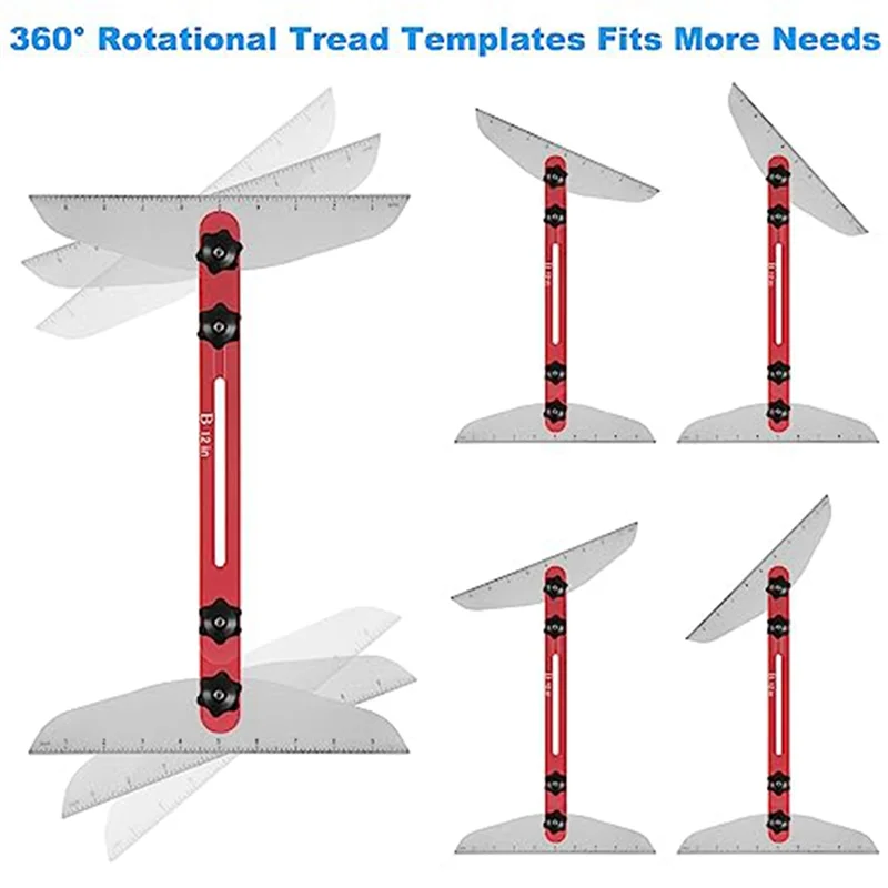 

Premium-Stair Tread Template Tool 9Inch-54Inch Adjustable Length Stair Measuring Tool Jig For Stair Treads Suitable For Stairs R