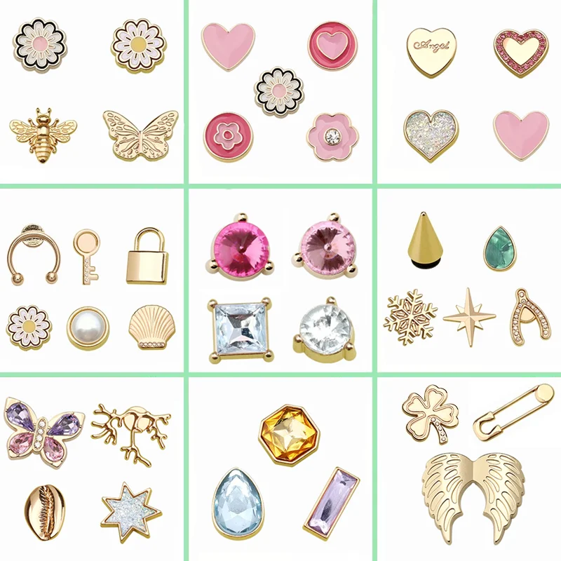 جوتا توجہ دھاتی جوتے پھول آرائشی بکسوا DIY جوتے لوازمات تخلیقی میچنگ سیریز #1