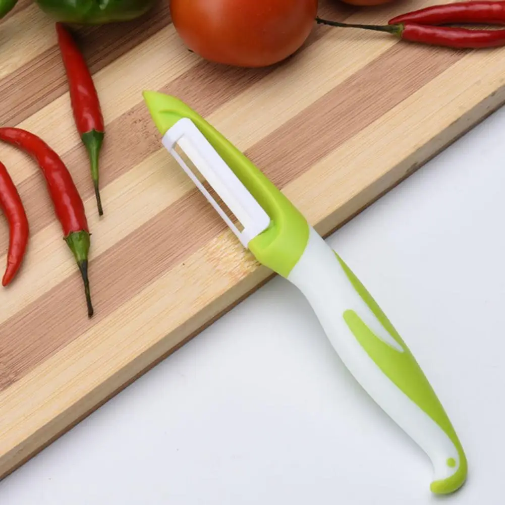 Ceramic Peeler Ergonomic Curved Handle Sharp Blade Food Grade Multi-functional Manual Vegetable Fruit Peeling Tool Gadgets