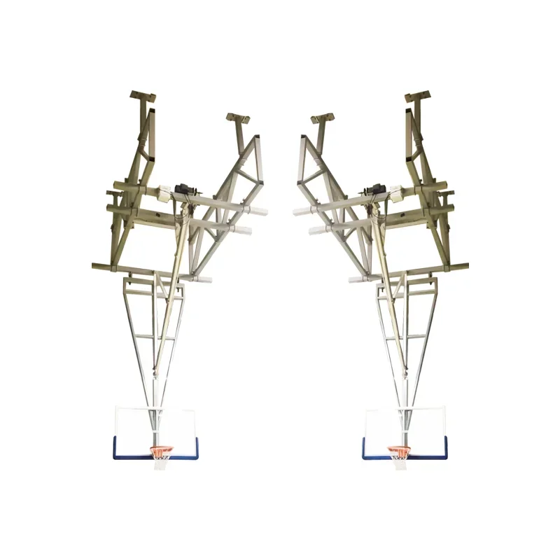 2026 Electric Folding Manual Ceiling Mounted Basketball Backboard Stand Hanging Basketball Hoop for Sale