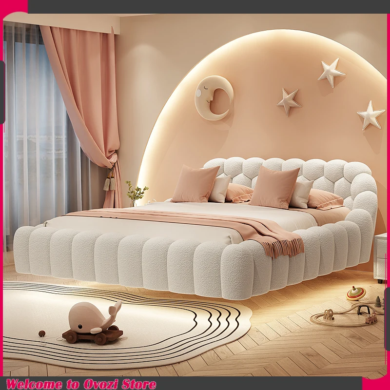 

Safe Sleeping Trendy Bed Professional White Cream Cloud Funky Bed Universal Bedroom Camarotes Para Dormitorio Accessories