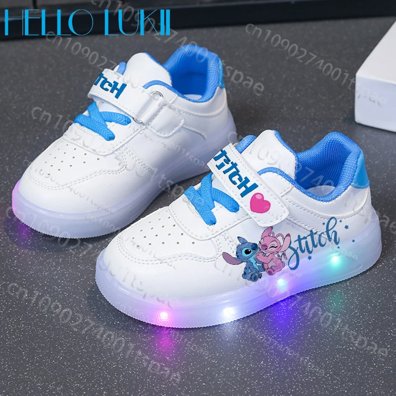 

New Model Stitch Baby Walking Lighted Shoes Lovely Comfortable New Kids LED Sneakers Mini Size 21-30 Toddler Baby Boy Girl