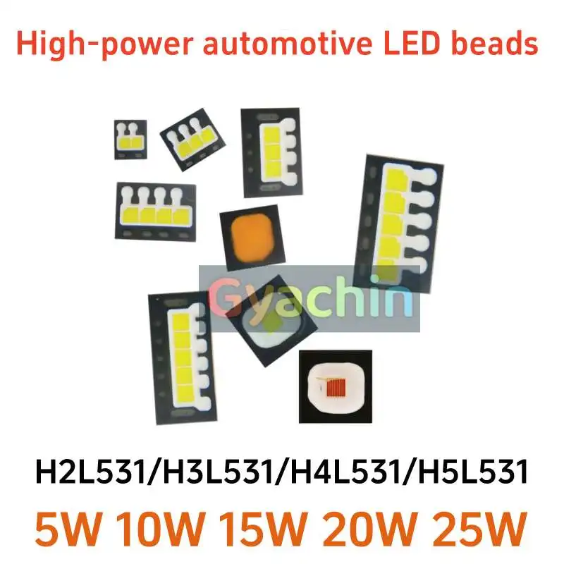 10pcs Lamp H2L531/H3/H4/H5L531 10/15/20/25W High Power LED Light Super Bright 6500K LED Beads Tube For Automotive Headlights DIY