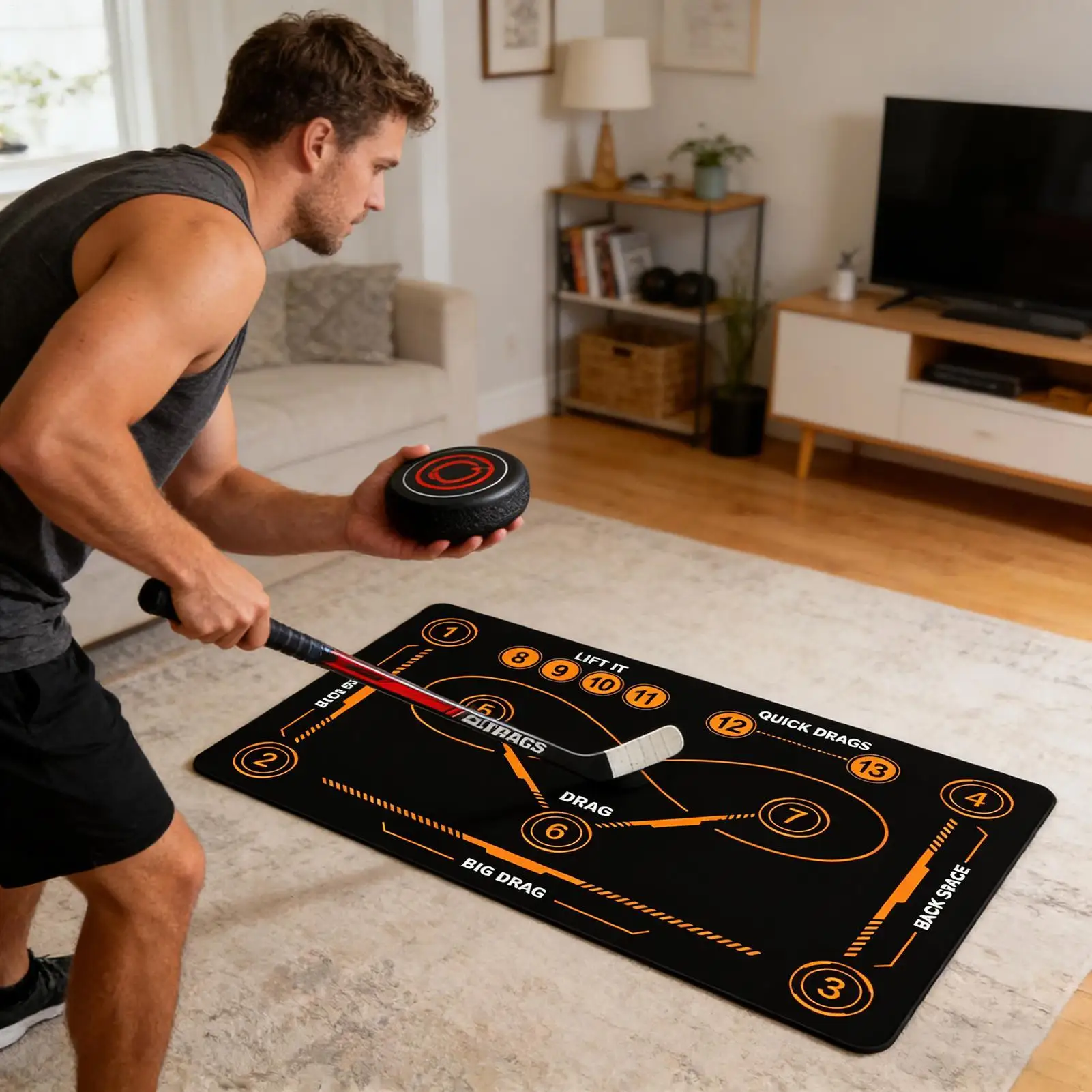 

Soccer Training Mat Quiet Non-Slip Large Portable Hockey Football Training Equipment For All Ages Soccer Lovers Adults