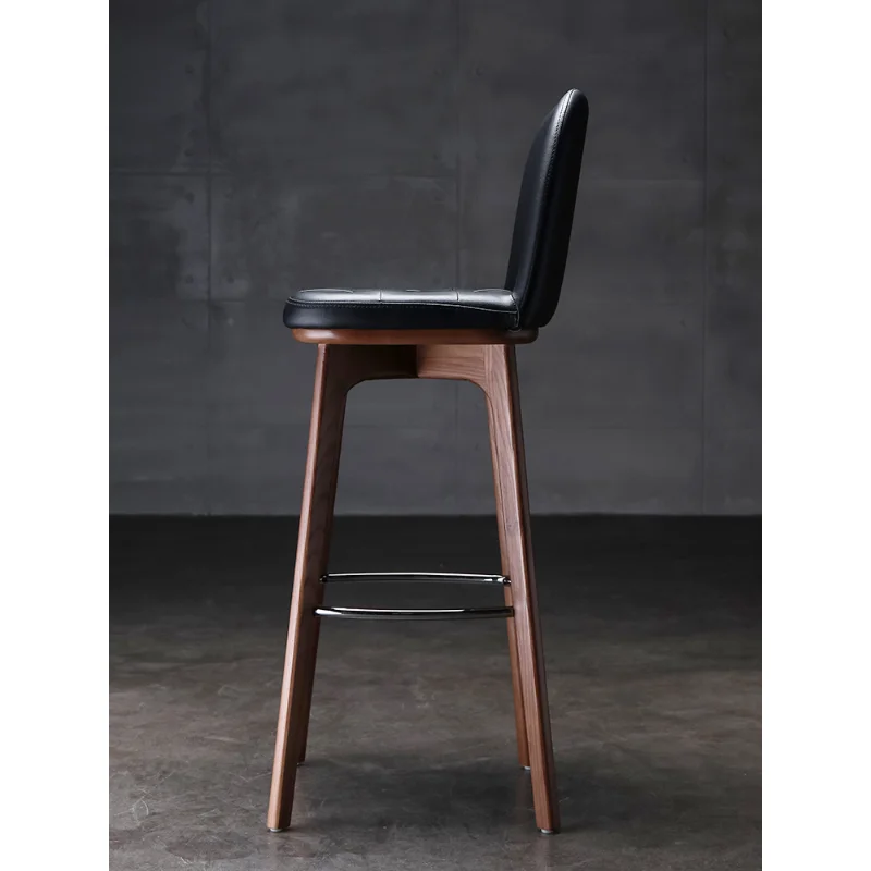 The product can be customizedSolid wood bar chair Home island coffee shop Restaurant bar chair Nordic luxury Fashion de