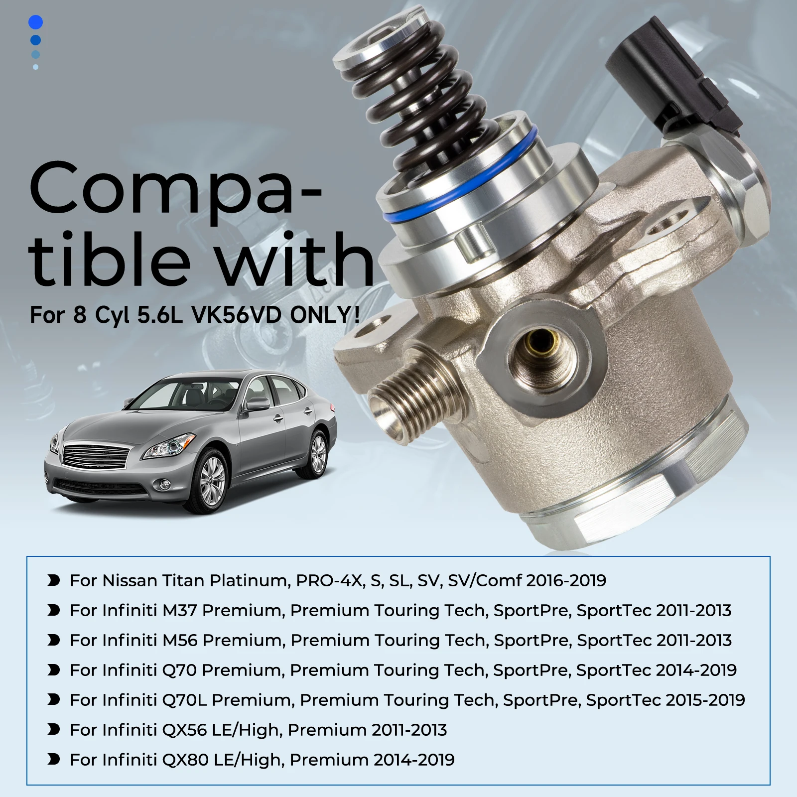 High Pressure Fuel Pump 16630-1LA0A 16630-1LA1A for Nissan Titan 2016-2019 Armada NV for Infiniti M56 M37 QX56 Q70 QX80 Q70L