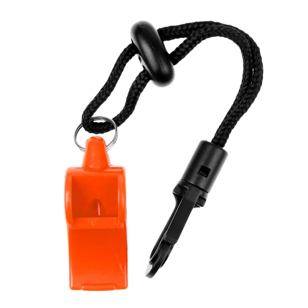 Nylon Safety Whistle Loud Signal Device with Lanyard for Outdoor Emergency Camping Kayak Jet Ski Boating